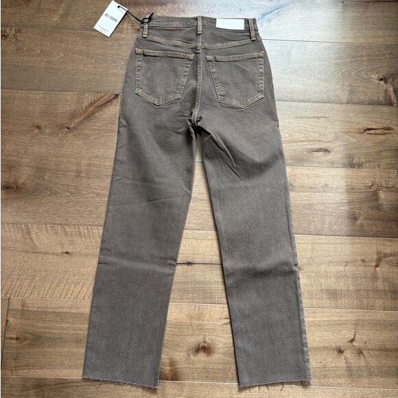 Redone Women's 70s Ultra High-Rise Stove Pipe Jeans size 24 Washed Chocolate NWT - Picture 3 of 6